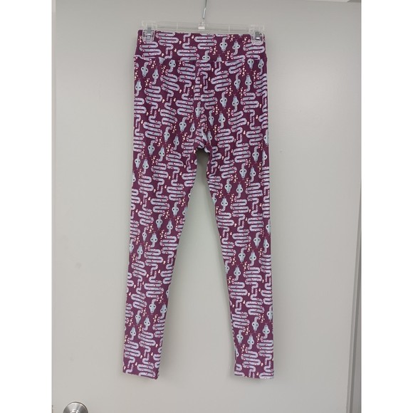 Lularoe Snake Print Purple OS Leggings. Green Snake Print. - Picture 3 of 7